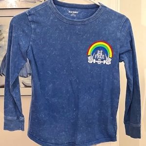 Boys OLD Navy long sleeve over-dyed "Be Free" long sleeve T-shirt